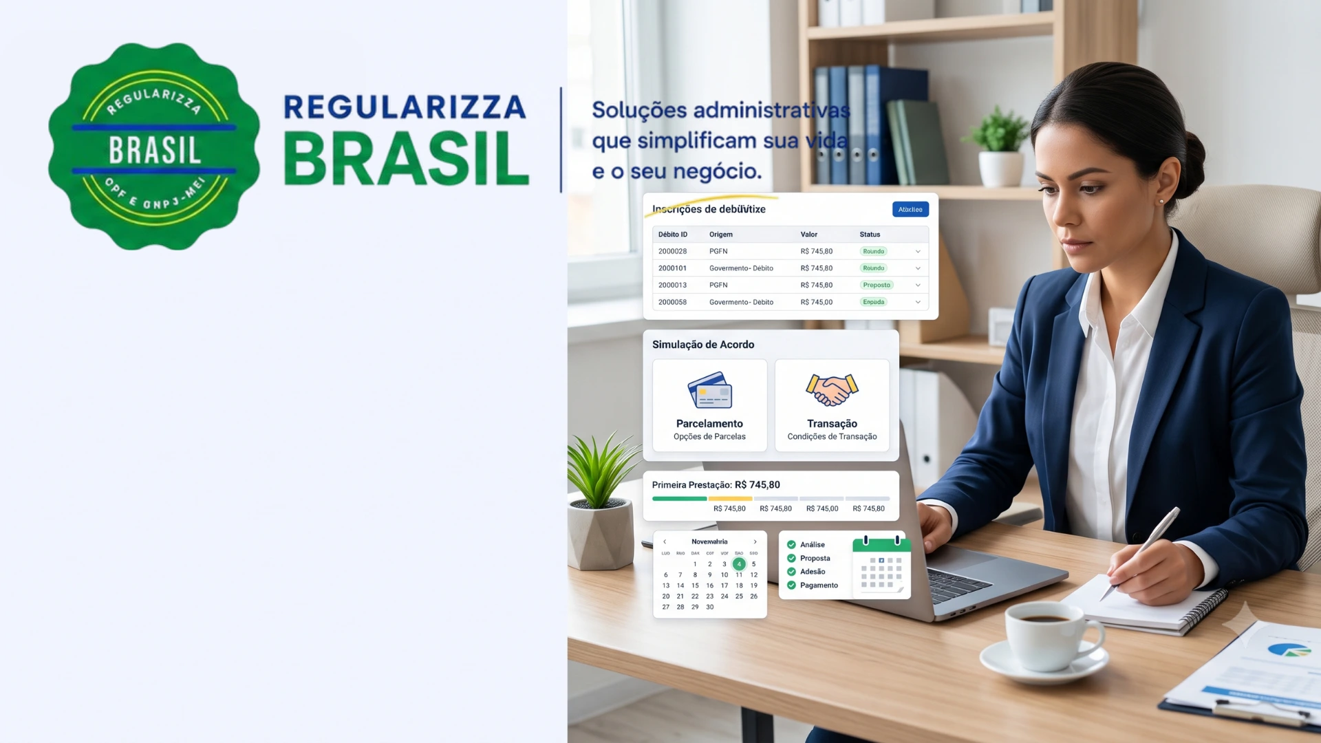 Parcelamento PGFN com consulta da dívida ativa e análise das opções de negociação pela Regularizza Brasil