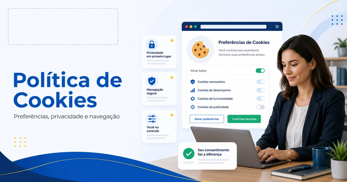 Política de cookies da Regularizza Brasil sobre preferências de navegação, privacidade e proteção de dados
